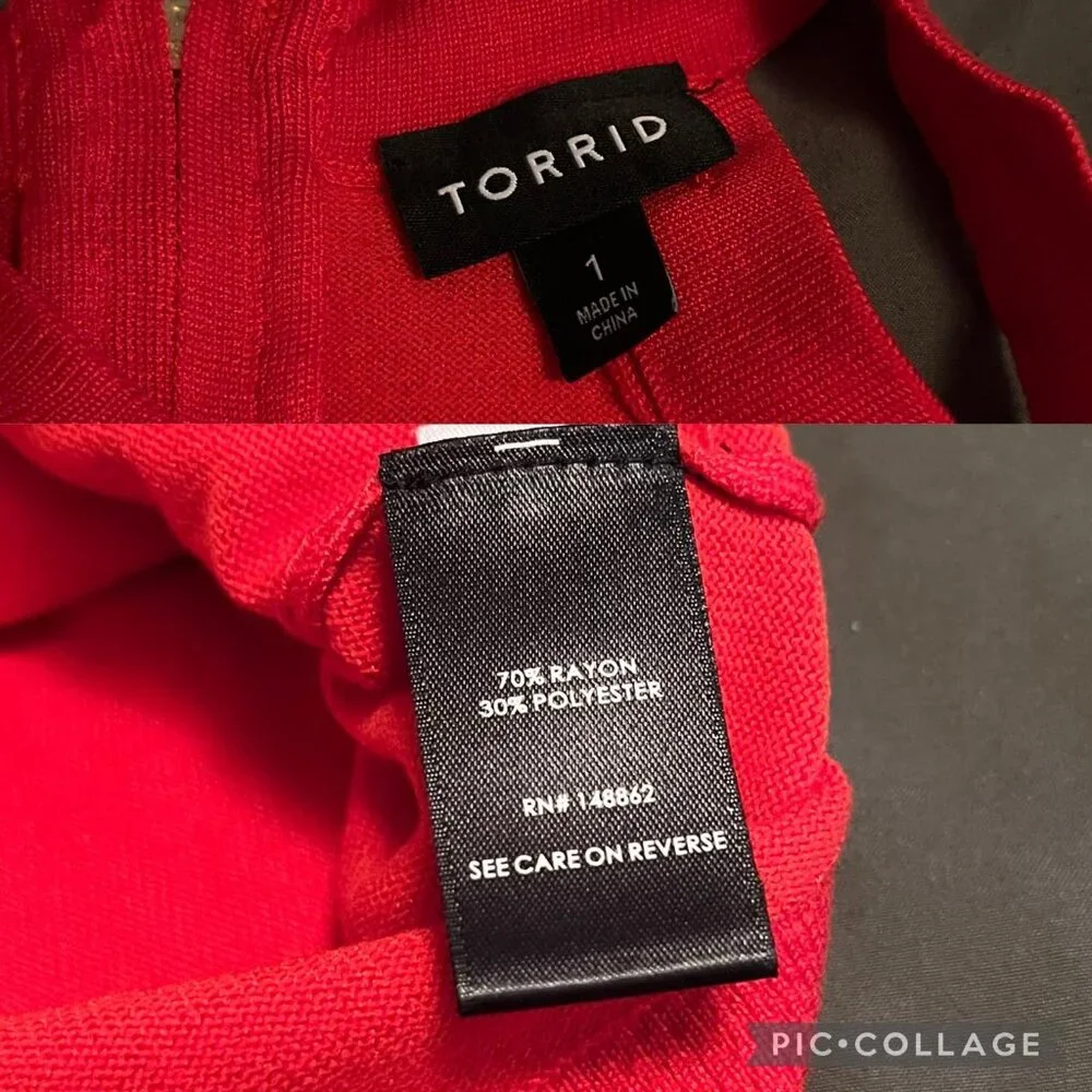 Torrid Size 1 Reddish Orange Pullover Cross Neck Cold Shoulder Sweater - Picture 6 of 8